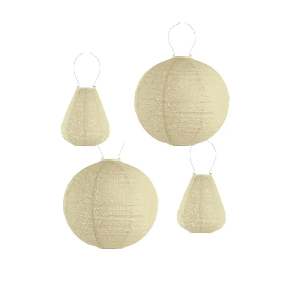 Lumiz Lampion op zonne energie - Solar tuinverlichting - Gele Set - 3 stuks