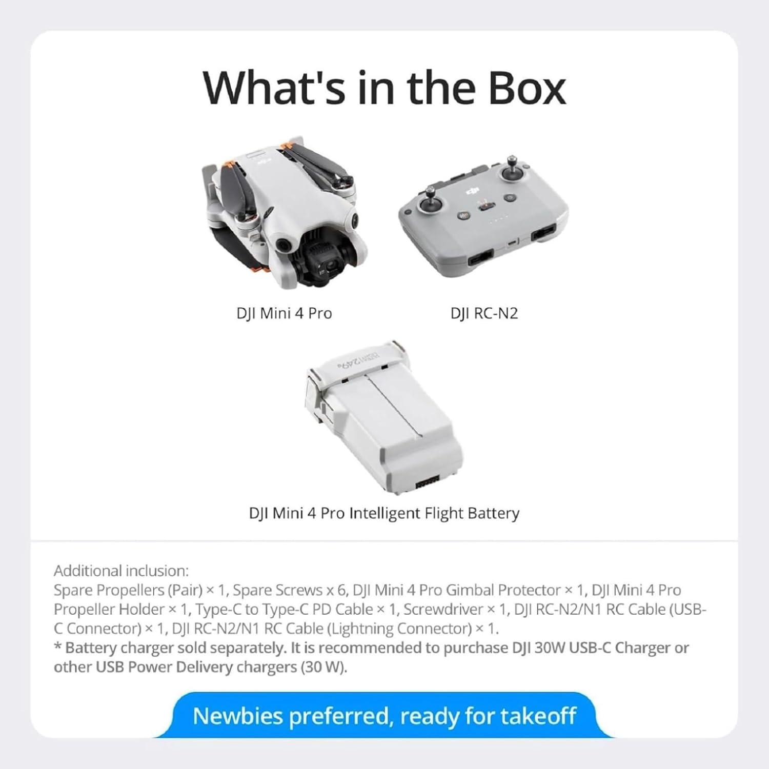 DJI Mini 4 Pro (DJI RC-N2), Mini Drone Pliable avec Caméra HDR 4K pour Adultes, Moins de 0,549 lb/249 g, Temps de Vol 34 min, Distance de Transmission Vidéo max. 20 km, Klasse-C0