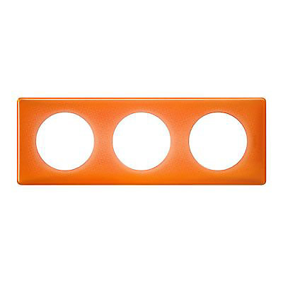 Plaque de finition triple Legrand Céliane Memories 70's orange