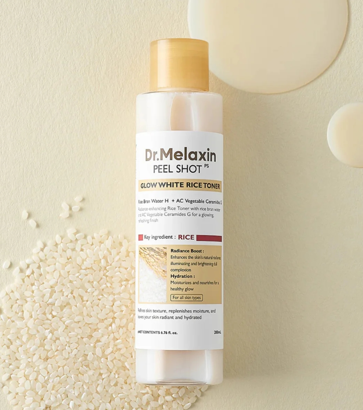 Dr.Melaxin - *Peel Shot* - Tônico Facial Glow Rice