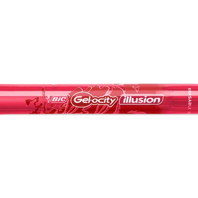 Bic Gelocity Illusion - Pack de 12 rollers effaçables - 0,7 mm - rouge