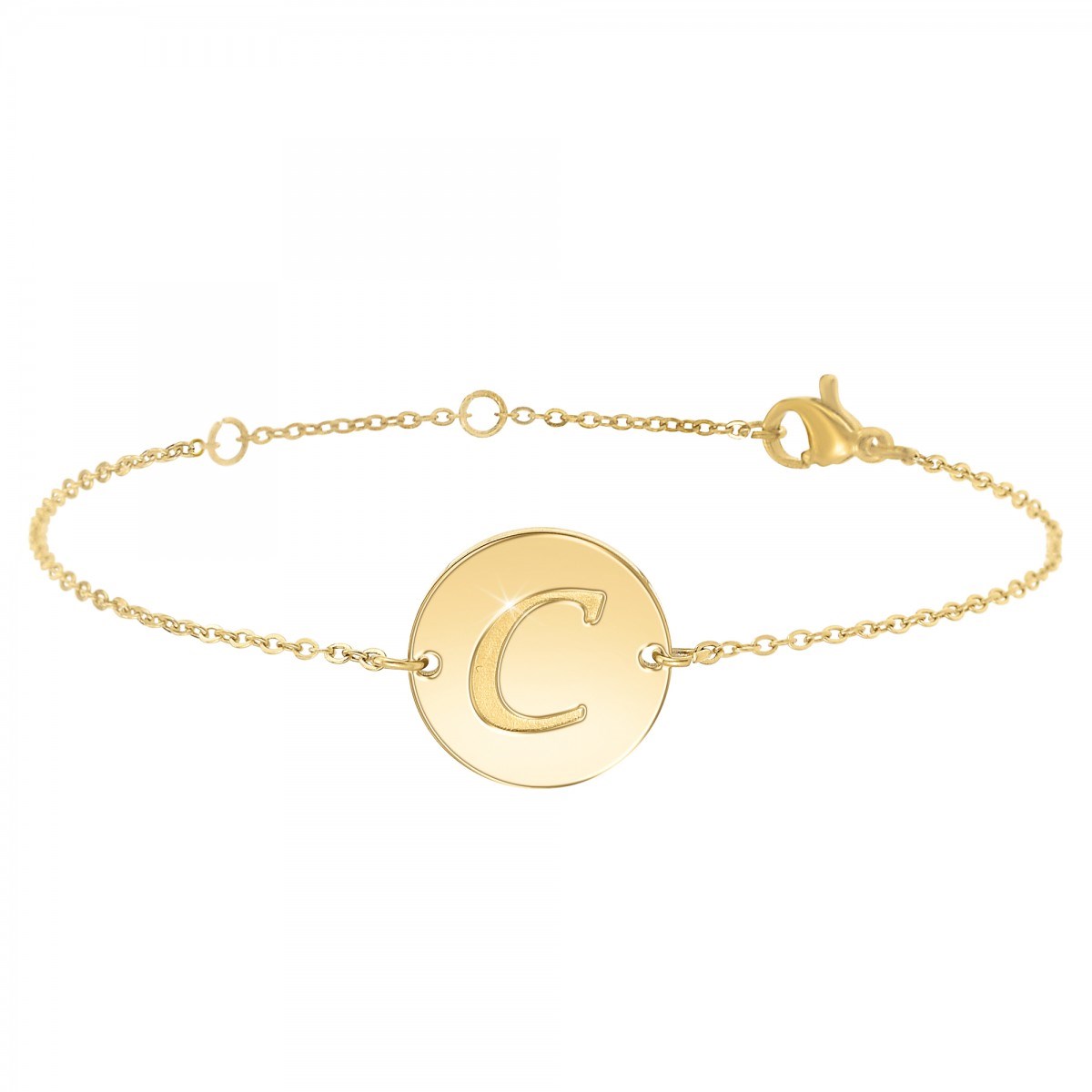 Bracelet lettre C en acier inoxydable par SC Bohème