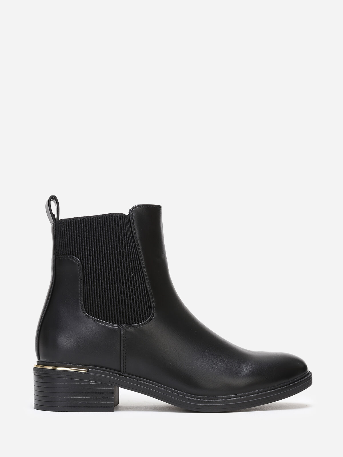 Bottines chelsea à élastique texturé- Noir