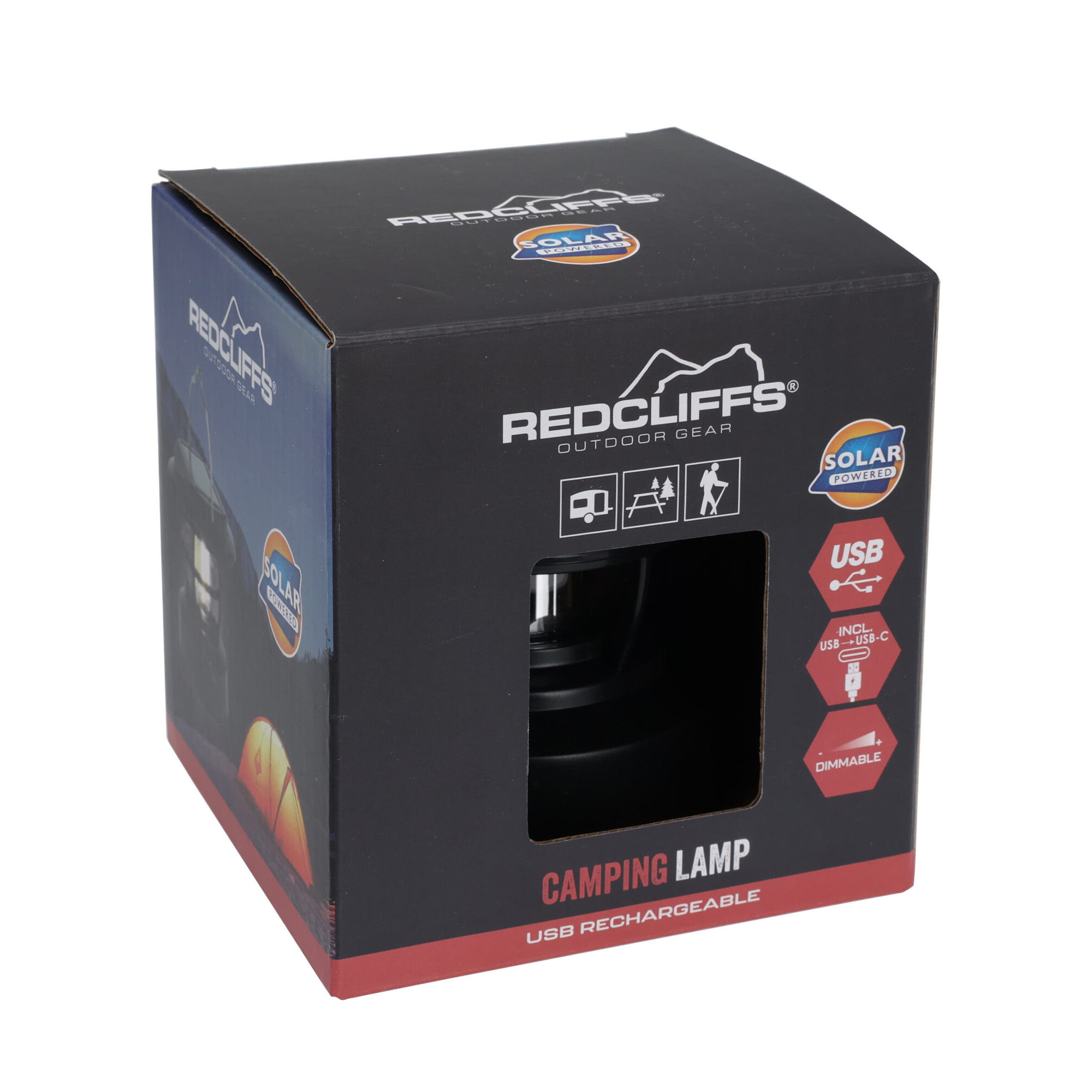 Campinglampe COB mit Solarpanel 11 x 10 cm