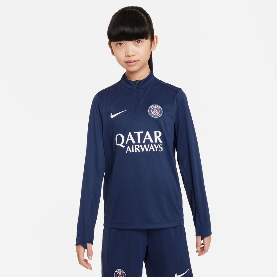 Paris Saint-Germain Maillot d'Entraînement Dri-FIT Academy Pro Drill - Bleu Marine/Blanc Enfant
