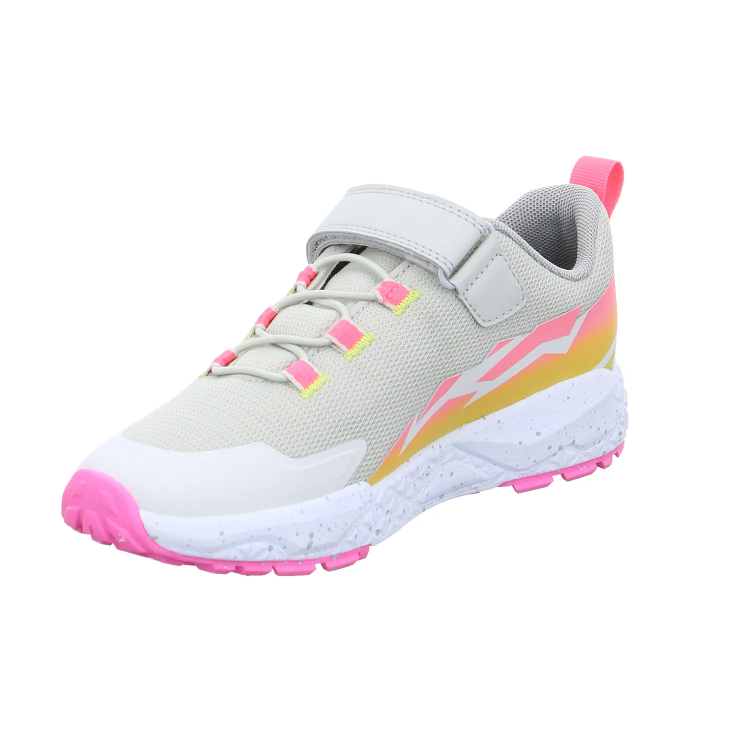 PRIMIGI Mädchen-Halbschuh Klett Silber Leder  Sneaker