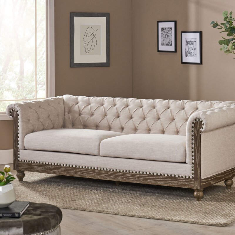 Pausch 78.75&rdquo; Rolled Arm Chesterfield Sofa
