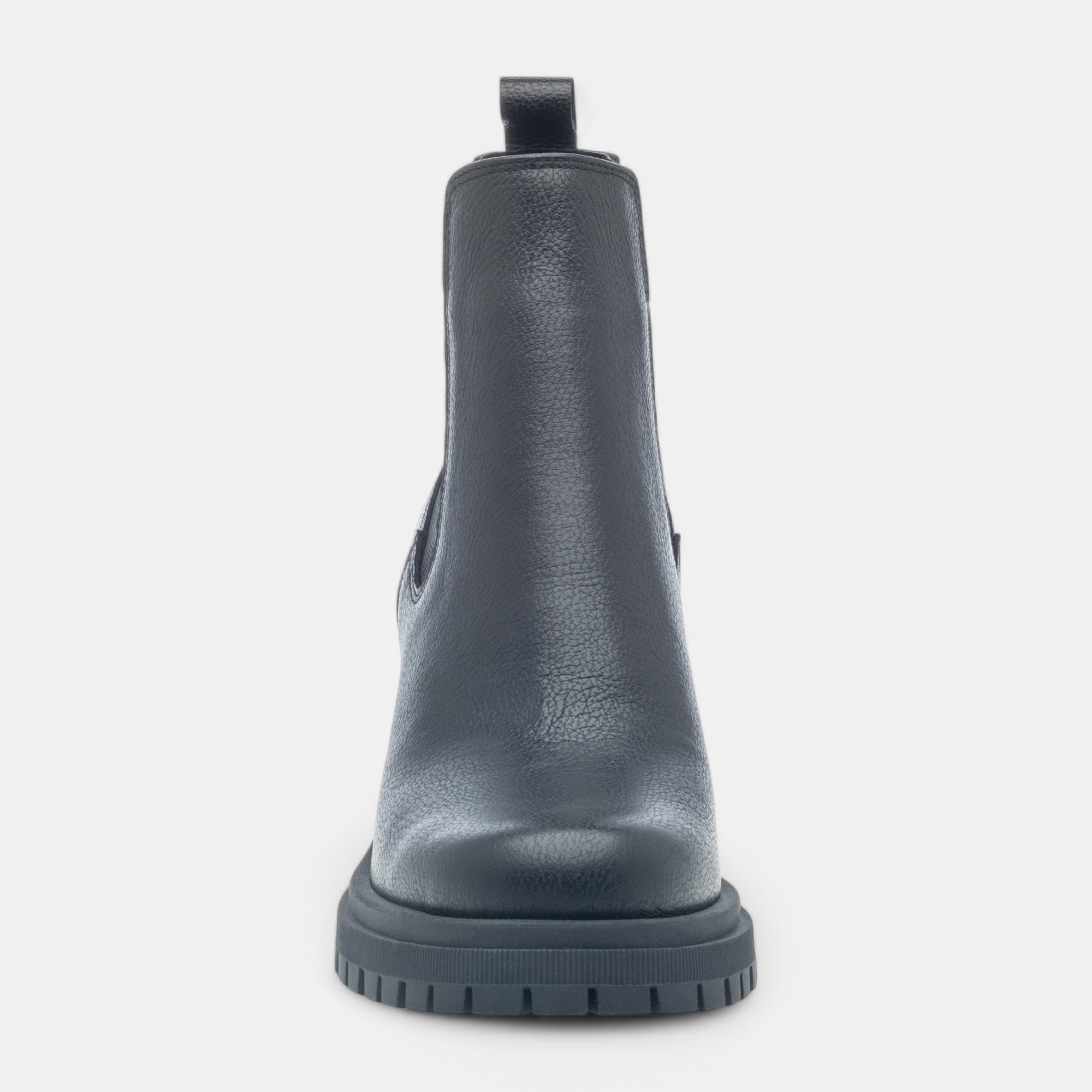 Boots chelsea à talon Femme en cuir noir