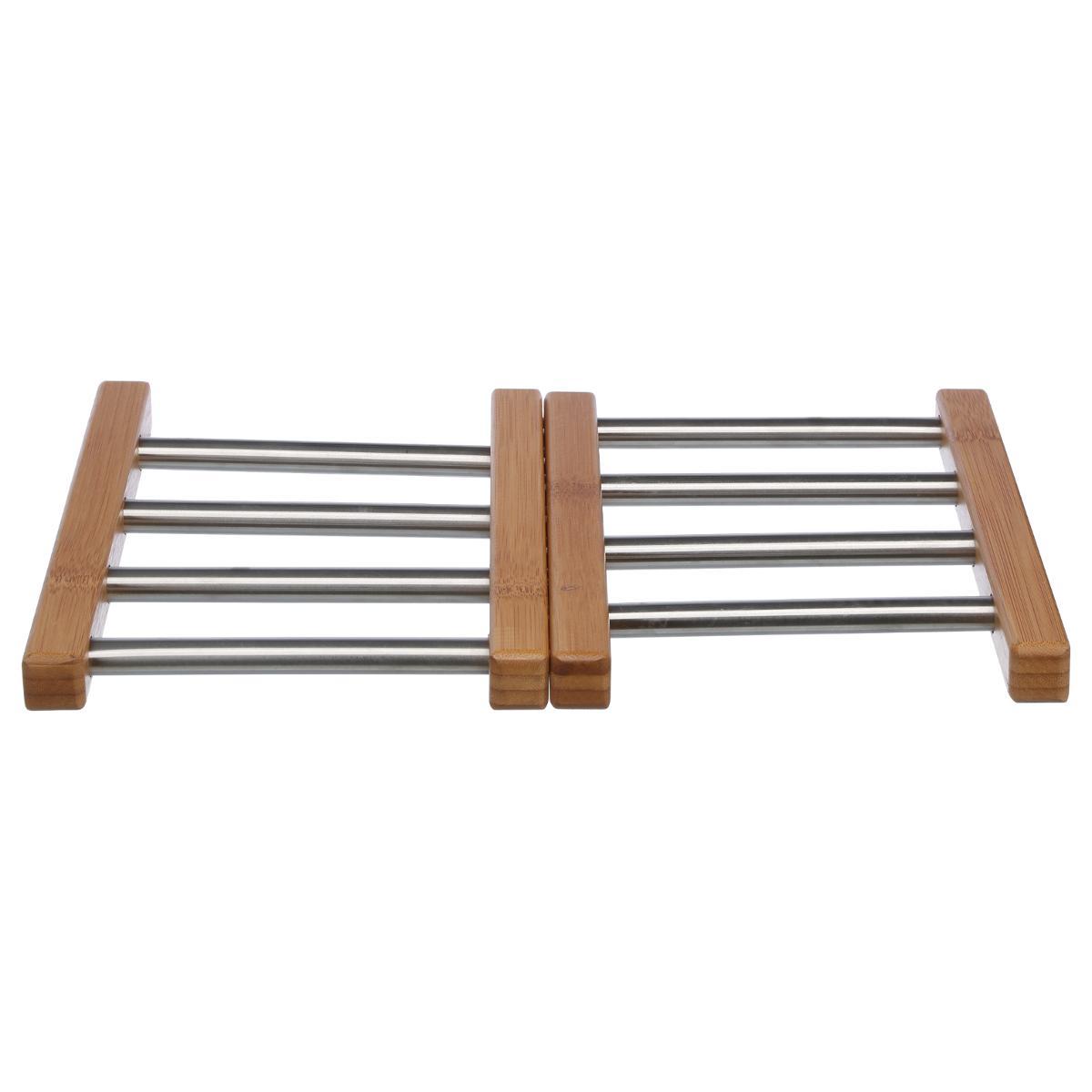 DESSOUS PLAT EXTENSIBLE BAMBOU INOX