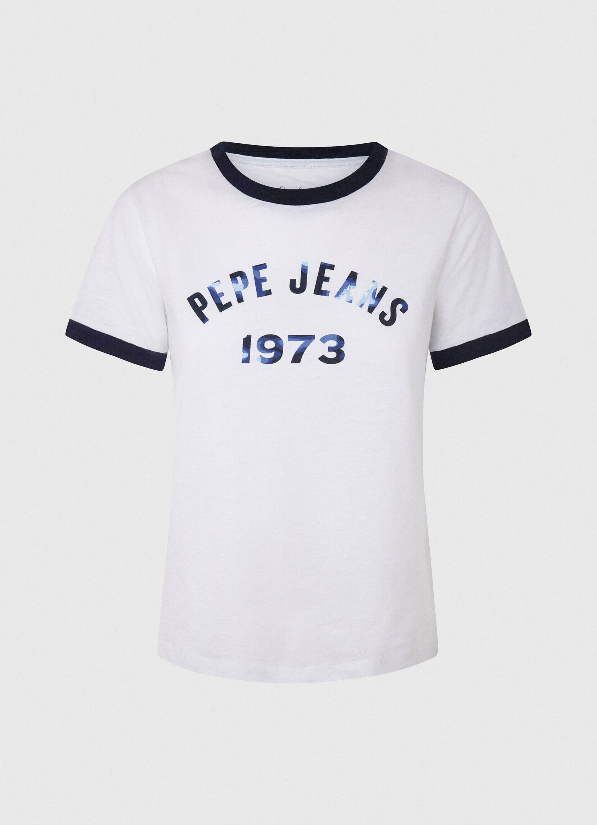 Camiseta de algodão com logotipo estampado - branca