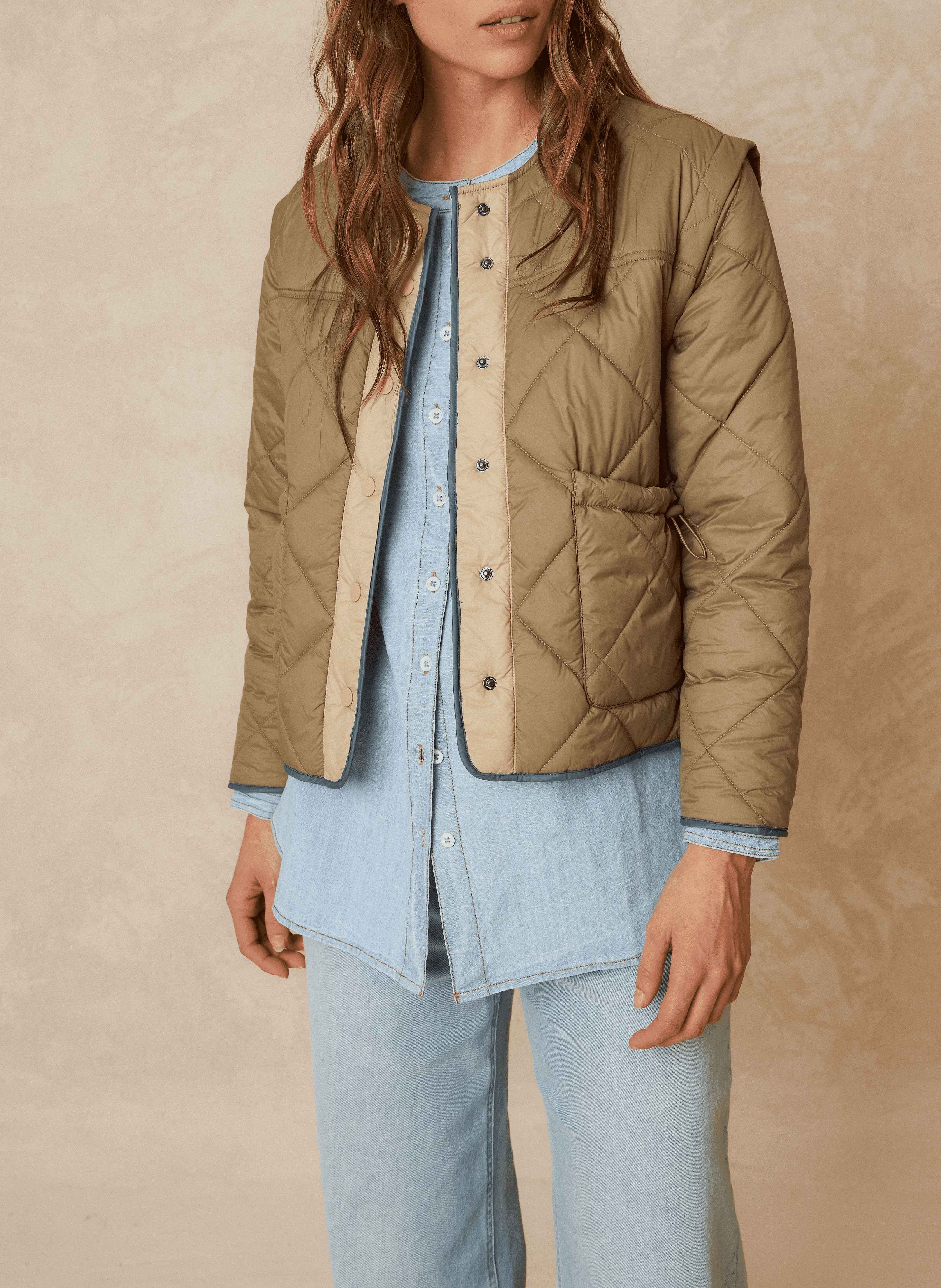 Veste col rond| Vert