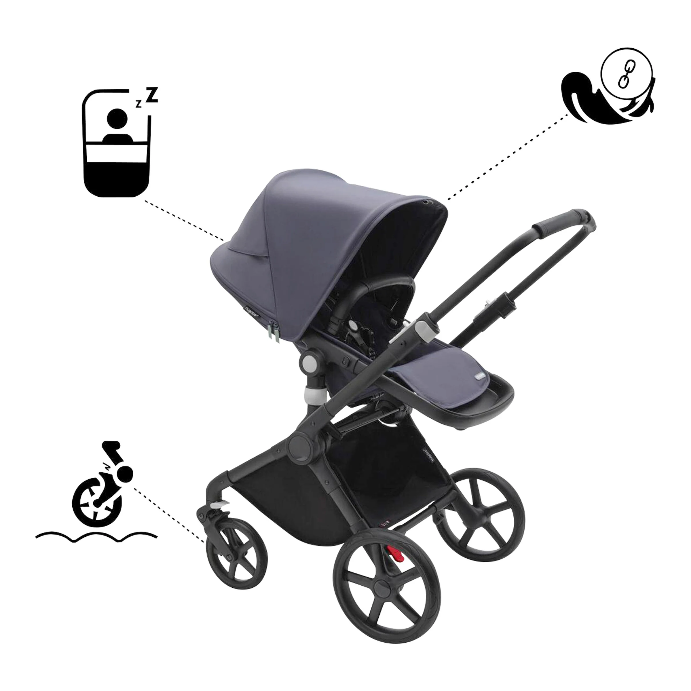 Bugaboo - Fox Cub Kombikinderwagen black / stormy blue