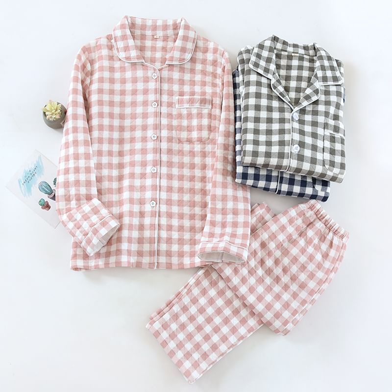 Dogini - Bijpassende geruite pyjamaset voor koppels