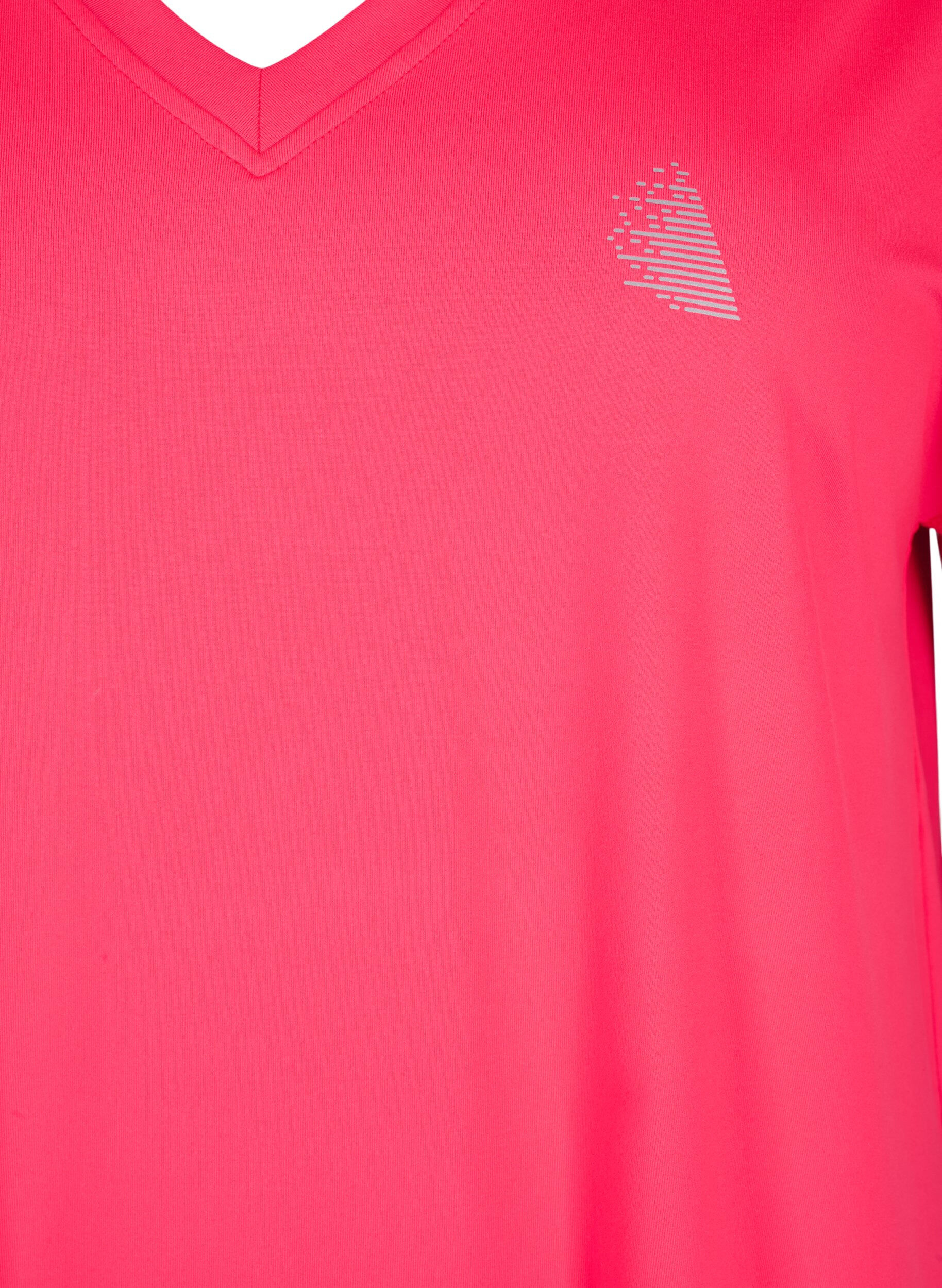 Løs trænings t-shirt med v-hals
