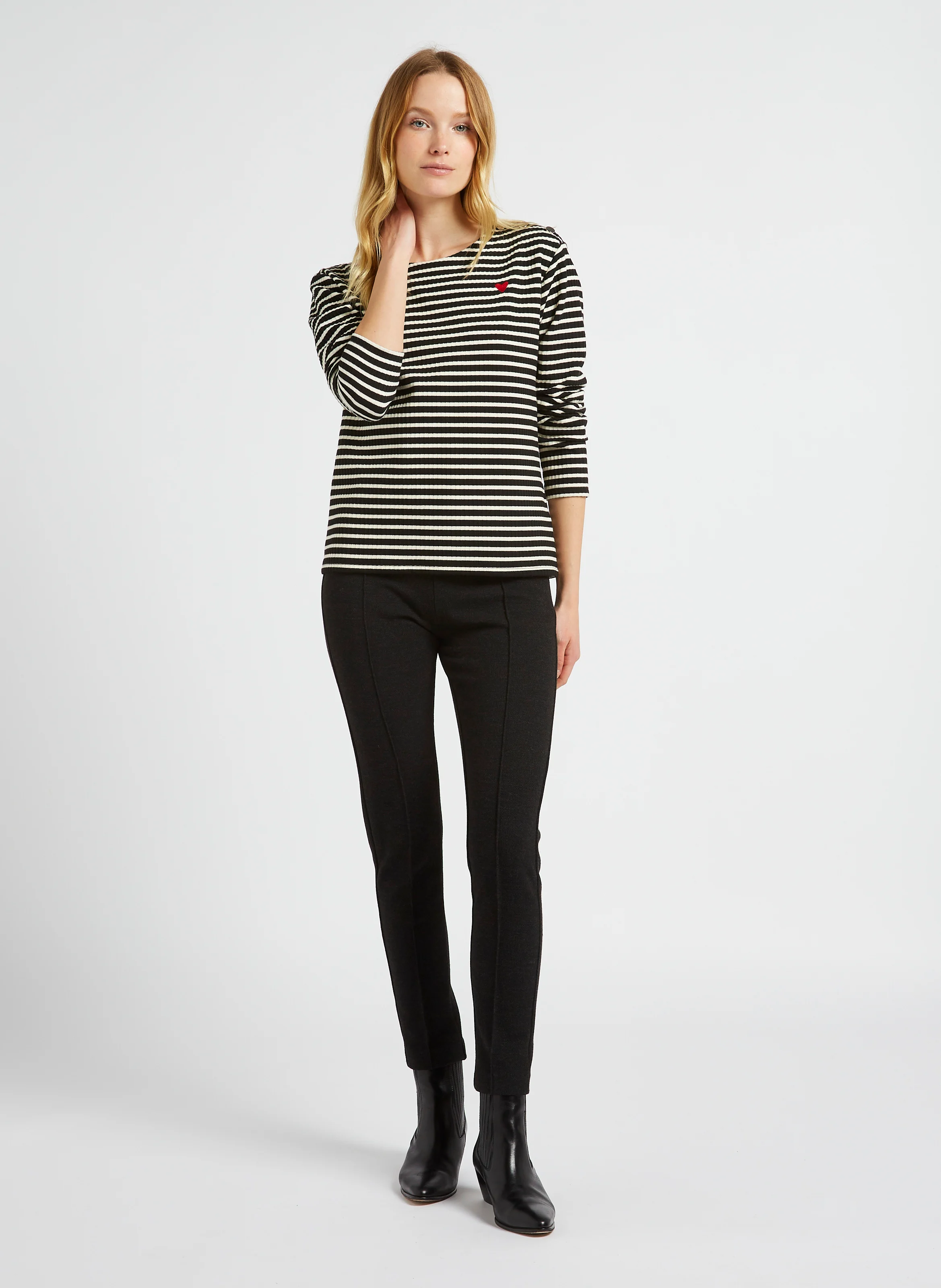 Pantalon carotte taille basse | Gris