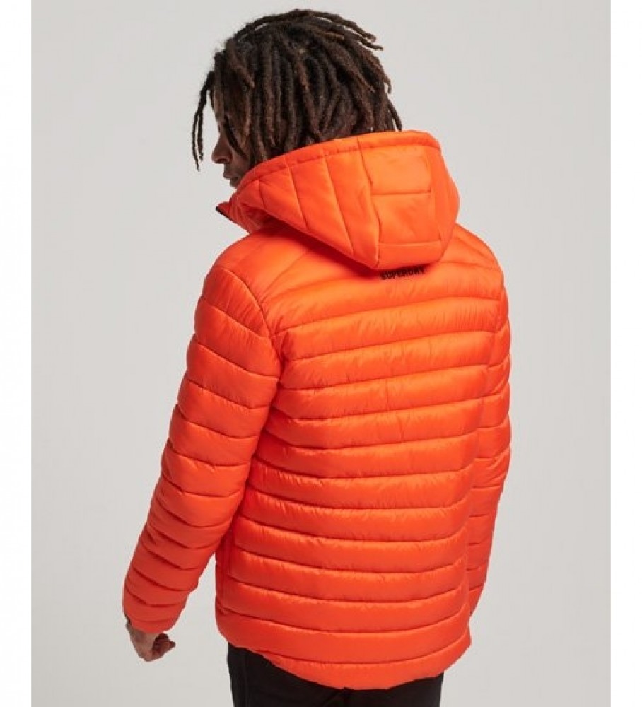 Jaqueta puffer com capuz Superdry Fuji Sport, laranja