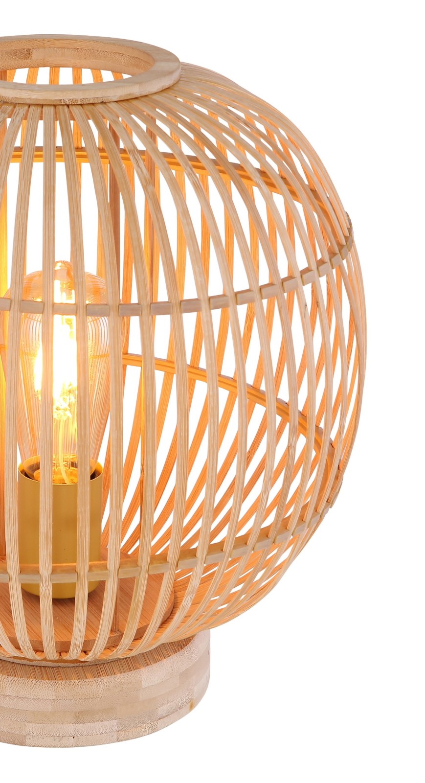 Tischlampe - naturfarben - Bambus - 30 cm Ø