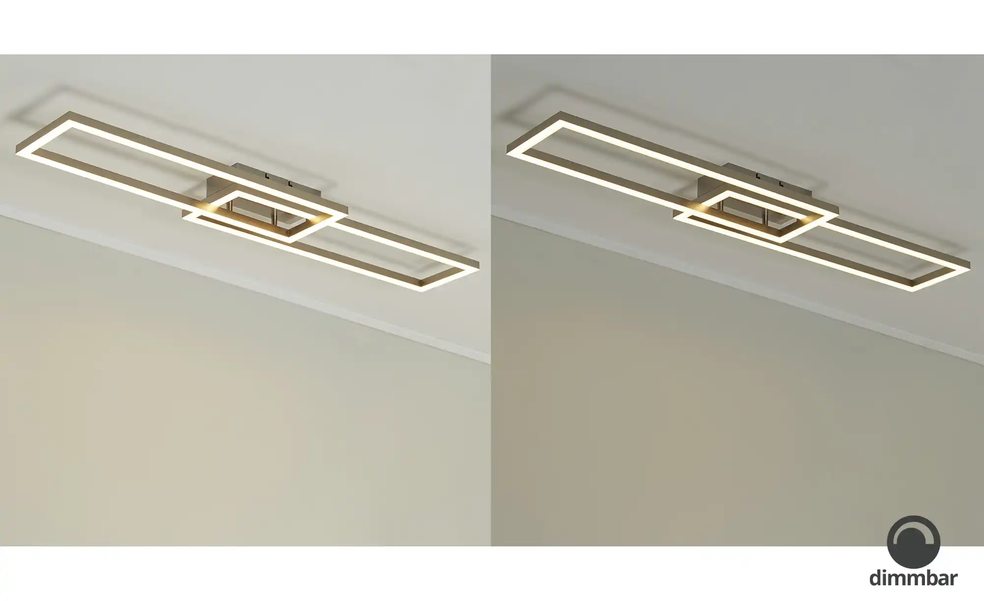 Paul Neuhaus Smart Home-Deckenleuchte, 2-flammig, Nickel matt
