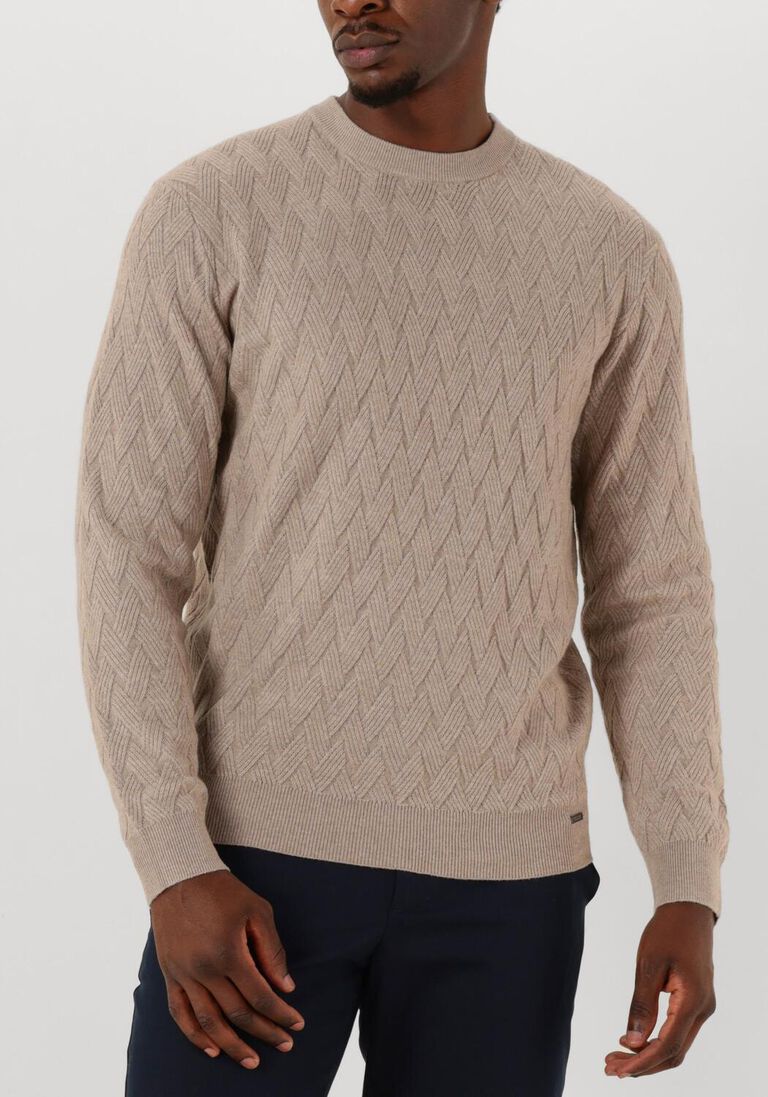 beige gentiluomo trui round ls