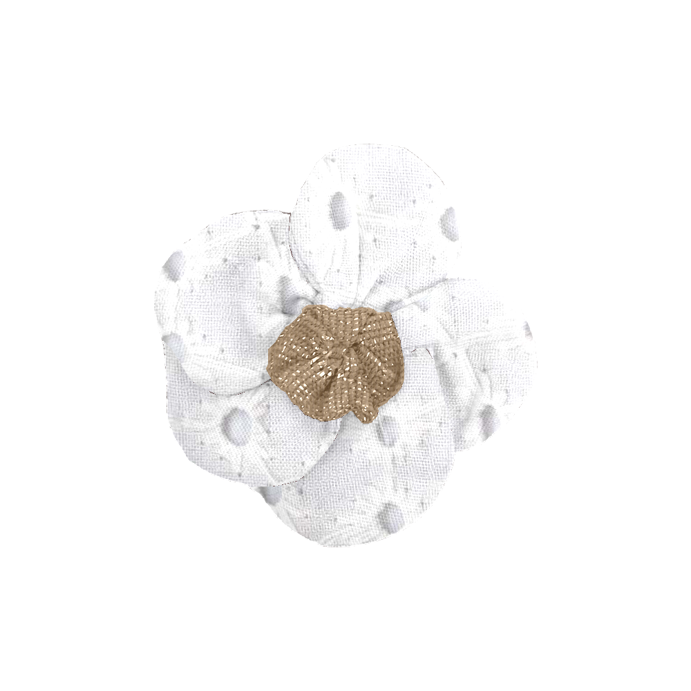 Mini Barrette Pétales De Fleur Broderie Anglaise Blanche