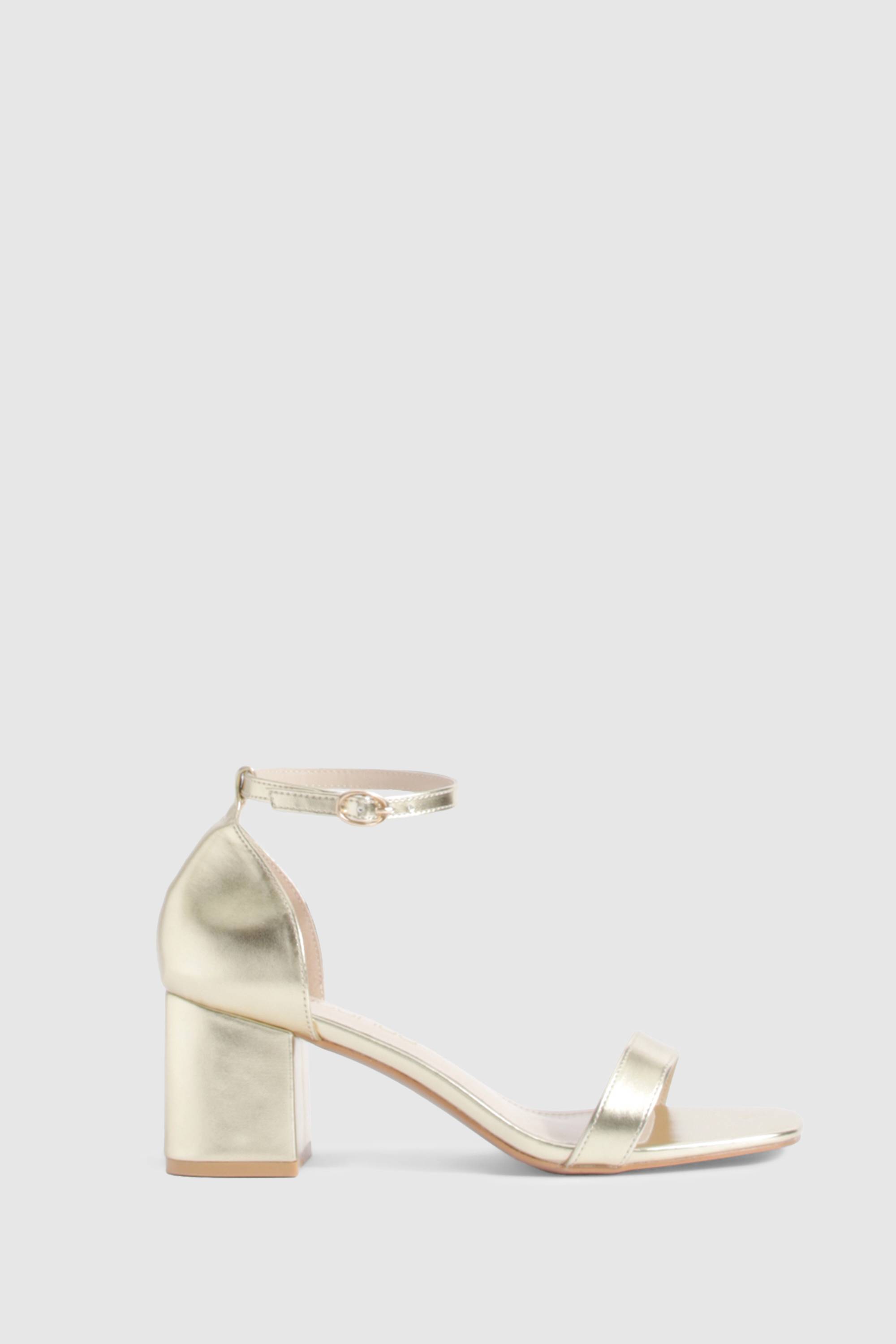 boohoo Talons larges métalliques à bloc bas, effet minimaliste