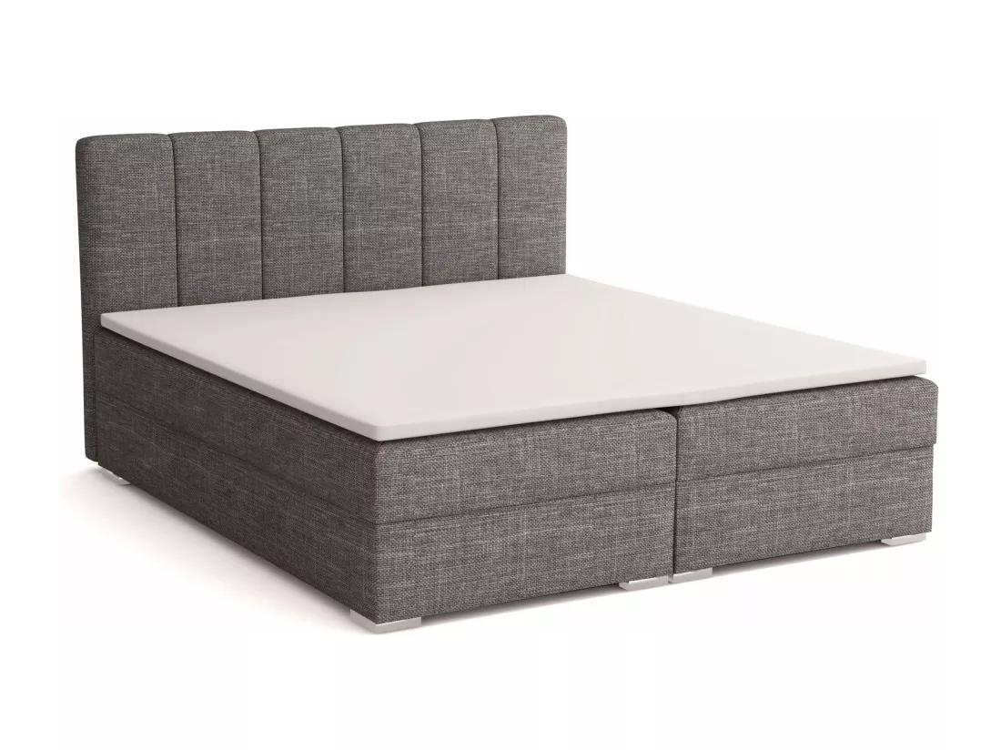 LIT BOXSPRING avec surmatelas Norrby 200x200 cm, Lux 06 (gris)