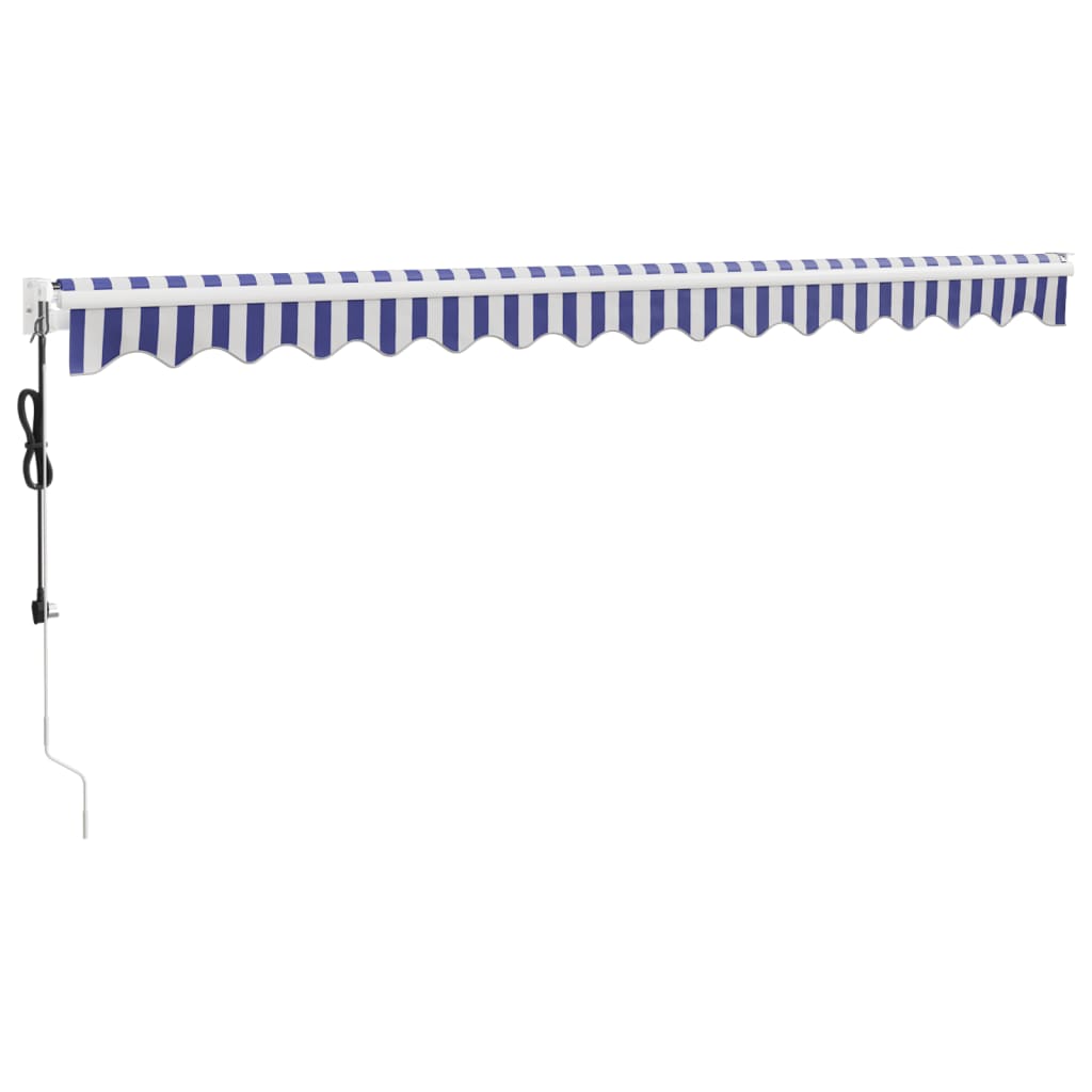 Auvent rétractable automatique bleu et blanc 4x3 m