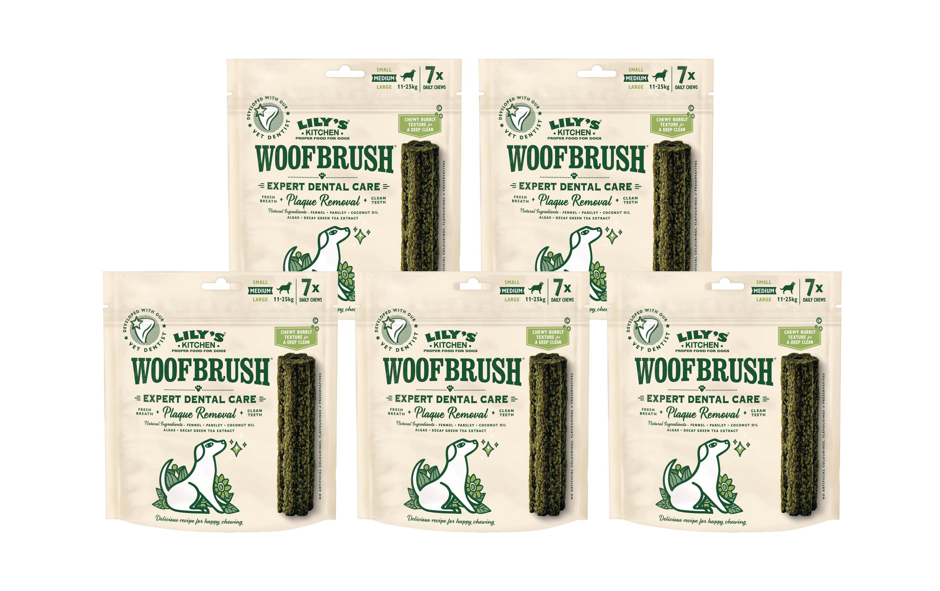 Kaustange Woofbrush Dental M 5 x 30 gVegetarische Kausticks für Hunde