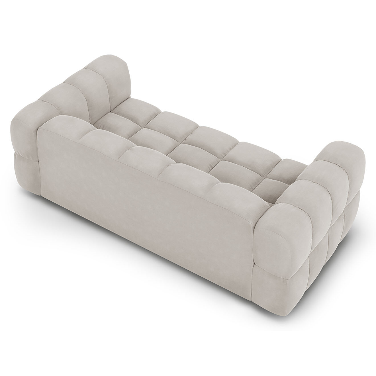 Mazzini Sofas Canapé Velours Aster 3 Places ivoire - 214x102x75 cm
