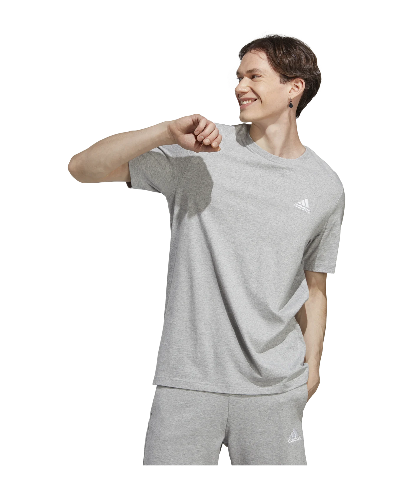 adidas Essentials Small Logo T-Shirt Grau