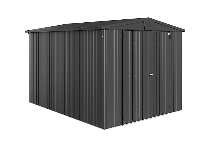 Abri de jardin double porte Biohort Europa T6 en métal coloris gris foncé métallique ép.0,53 mm surface extérieure 7,32 m²