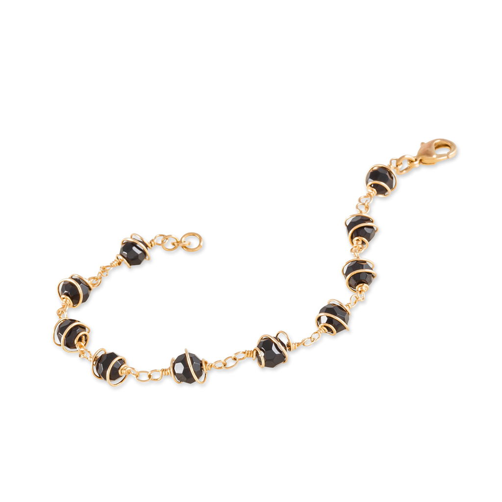 Bracelet Orkiaae Plaque Or Jaune Pierre De Synthese