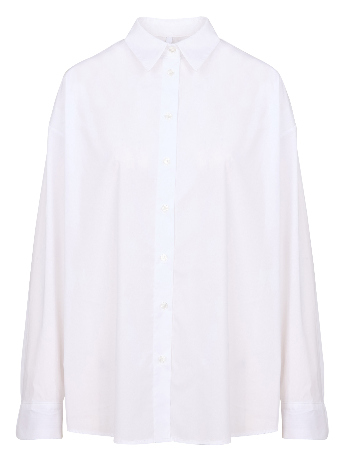 Chemise ample col classique en coton | Blanc