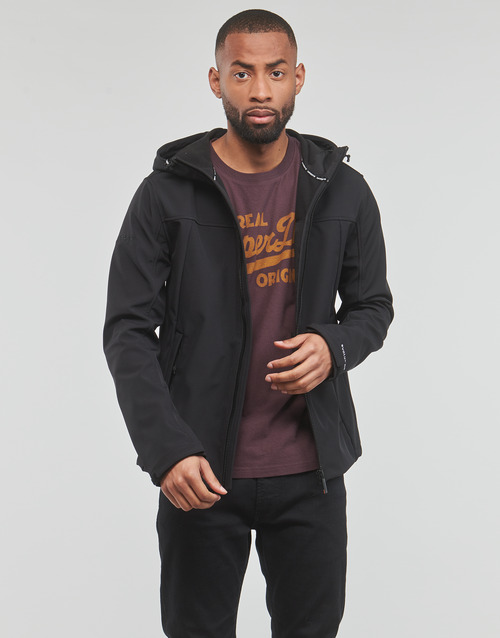 Superdry - HOODED SOFT SHELL JACKET - Noir