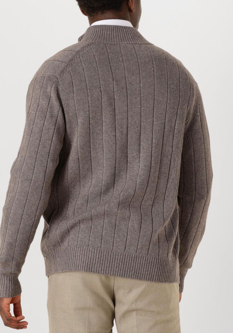 bruine gentiluomo trui turtle button+zip ls