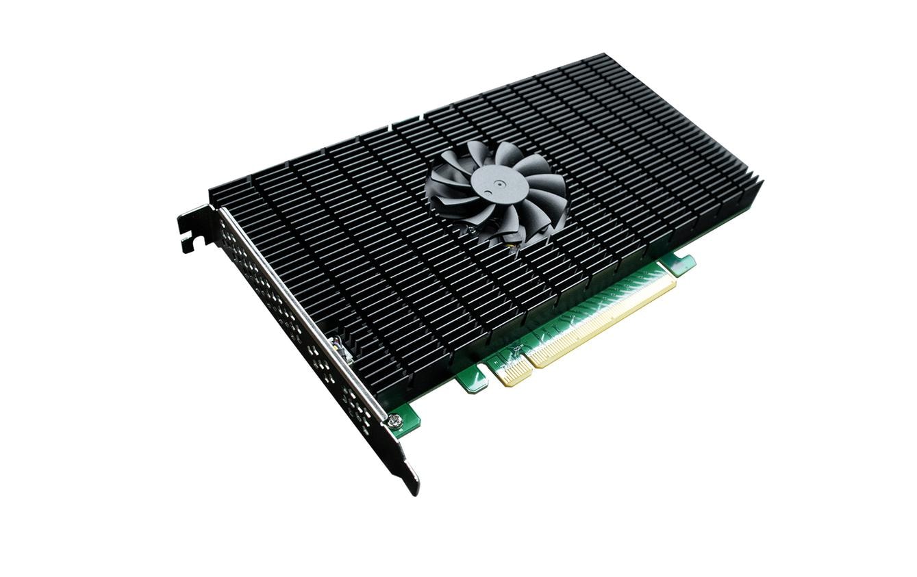 RAID-Controller SSD7105 PCI-Ex16v3 - 4x M.2 NVMe, bootfähig<br>Bootfähiger PCIe 3.0 x16 4-Port M.2 NVMe RAID HBA – Die branchenweit schnellste, bootfähige 4-Kanal PCIe Gen3 M.2 NVMe RAID Lösung