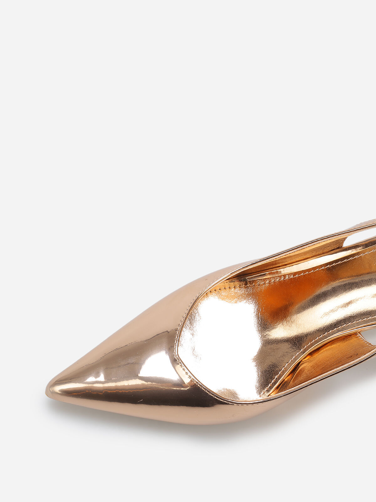 Escarpins slingback vernis- Doré rose