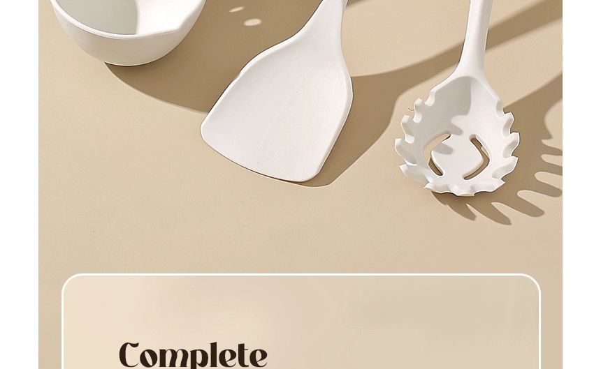 Kawa Simaya - Houten handvat siliconen pollepel / pasta vork / garde / spatel / fruitmes
