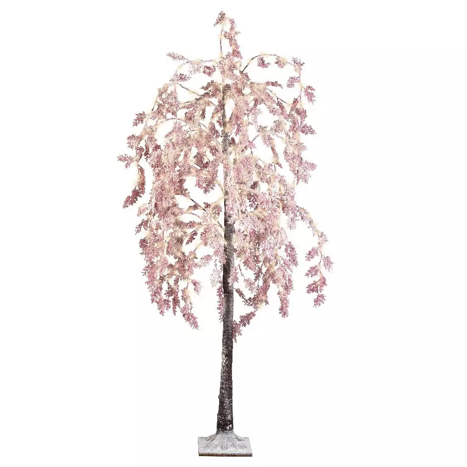 Arbre lumineux 600 LED (H200 cm) Saule pleureur Fleur Rose