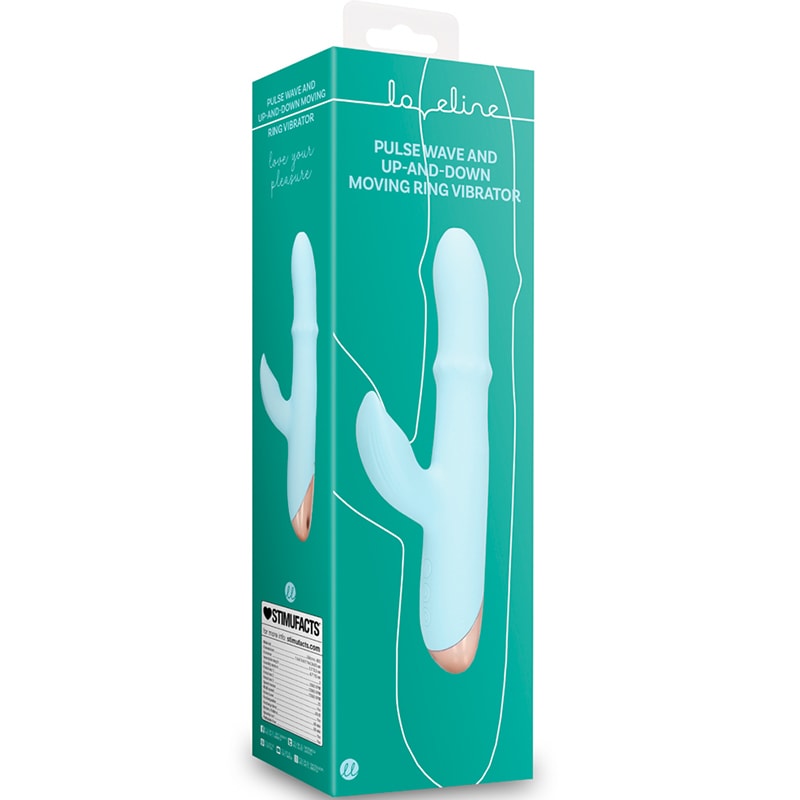 Vibromasseur - Onde de pulsion & anneau mobile - 25 modes - Bleu
