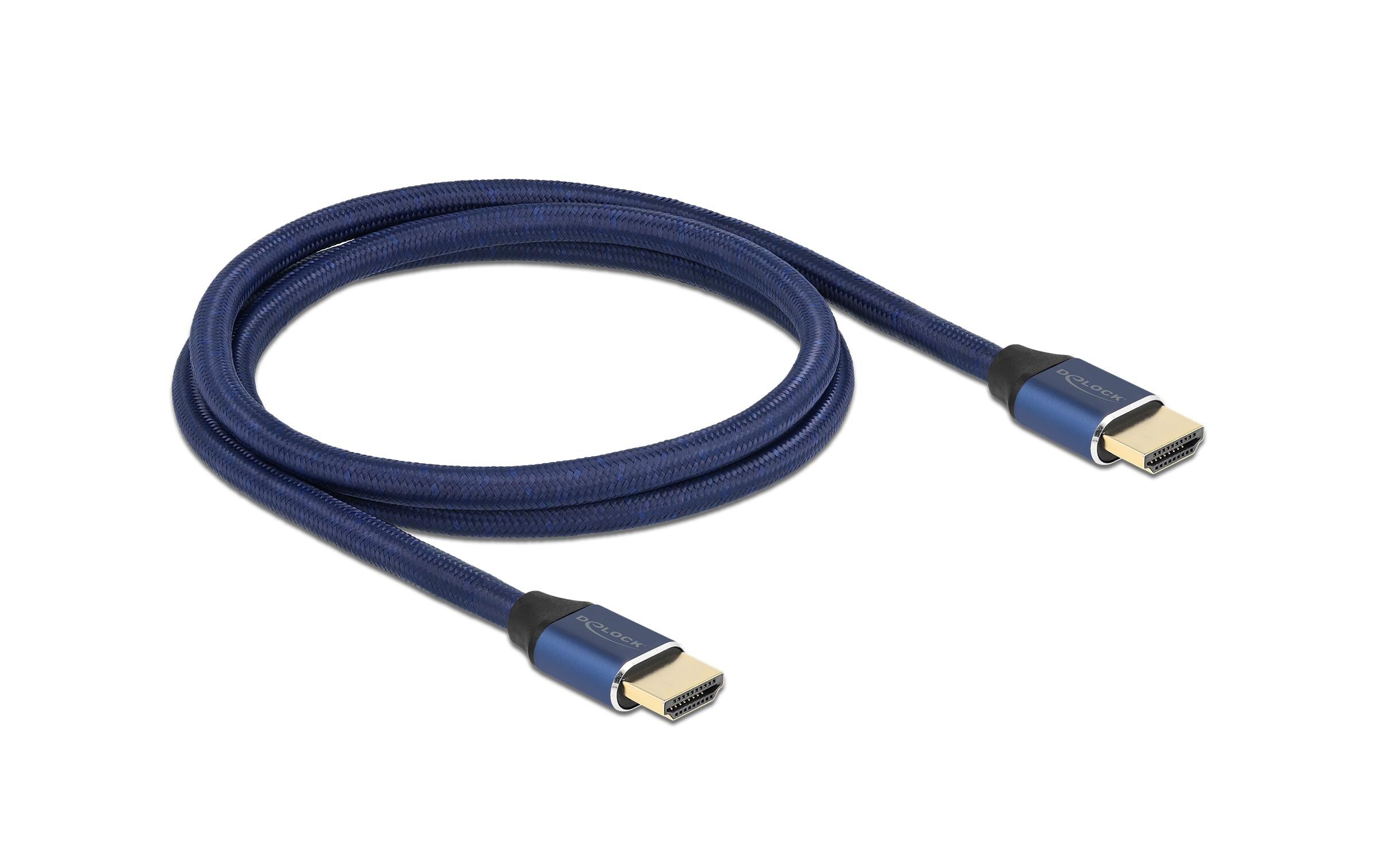 Kabel 8K 60Hz HDMI - HDMI, 1 m, BlauDelock Ultra High Speed HDMI Kabel 48 Gbps 8K 60 Hz blau 1 m zertifiziert