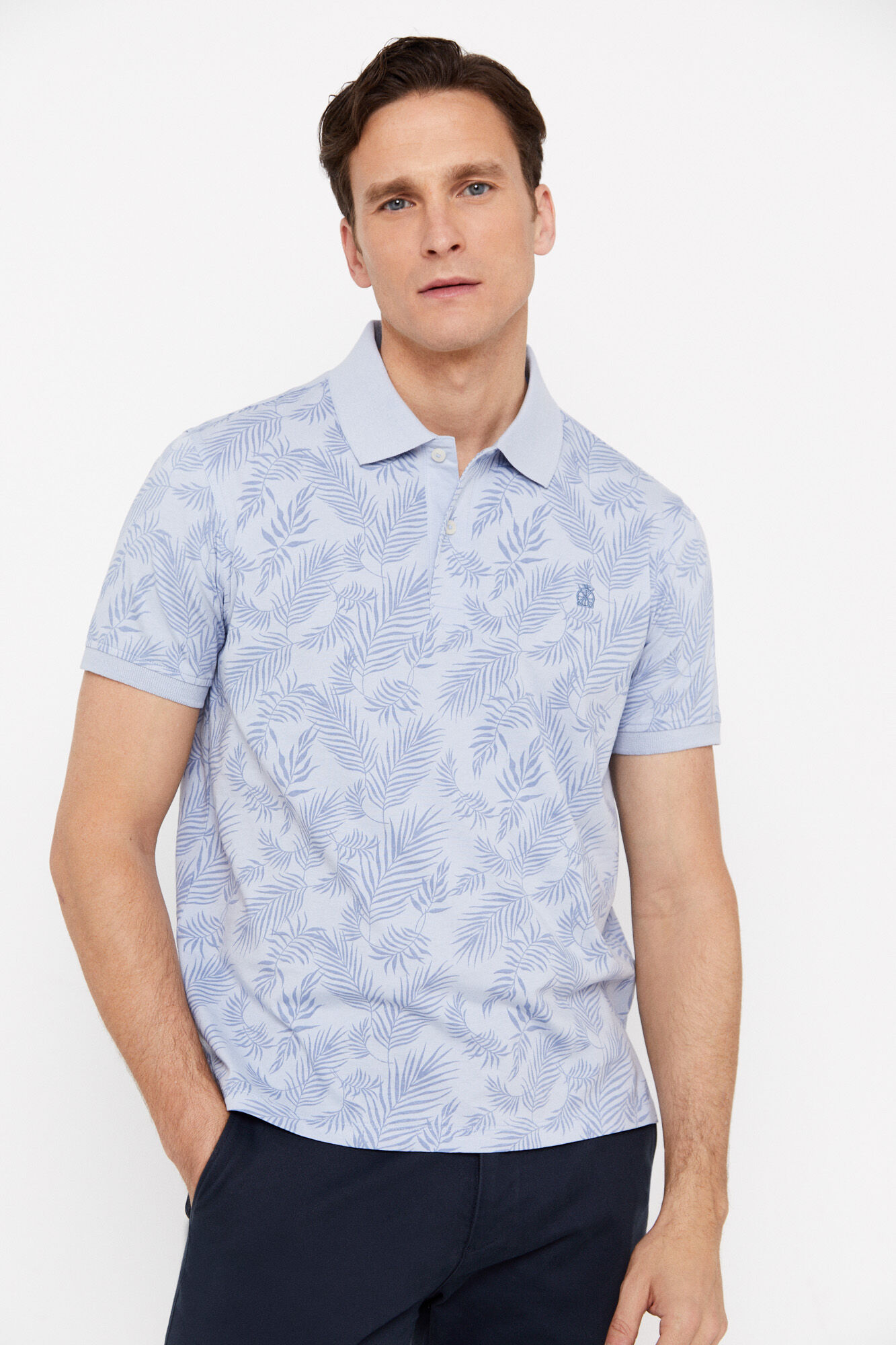 Camisa polo estampada - Azul
