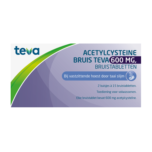 Teva Acetylcysteine 600mg 30 bruistabletten