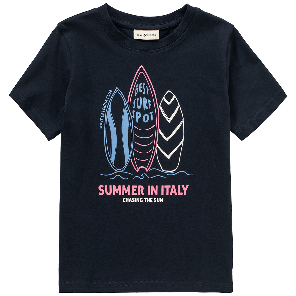 Jonas Nielsen Jungen T-Shirt mit großem Print dunkelblau