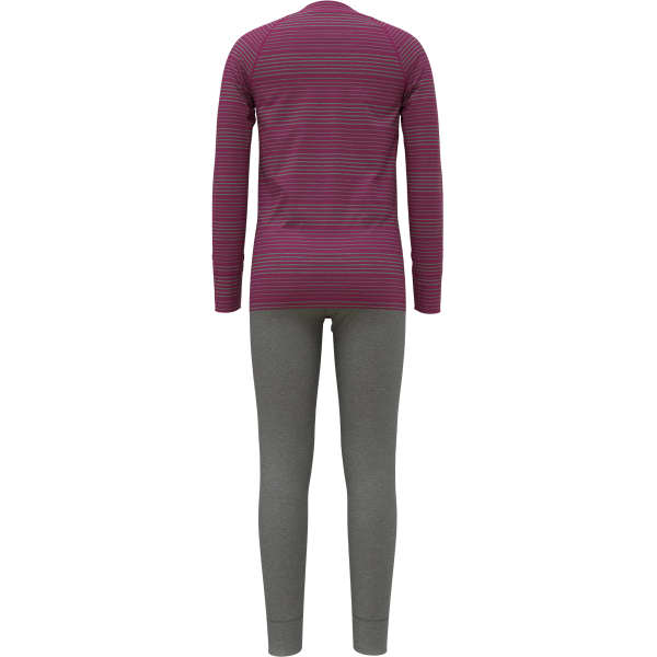 Ensemble thermique ODLO ACTIVE WARM ECO SET LONG KIDS ODLO STEEL GREY MELANGE/FESTIVAL FUCHSIA