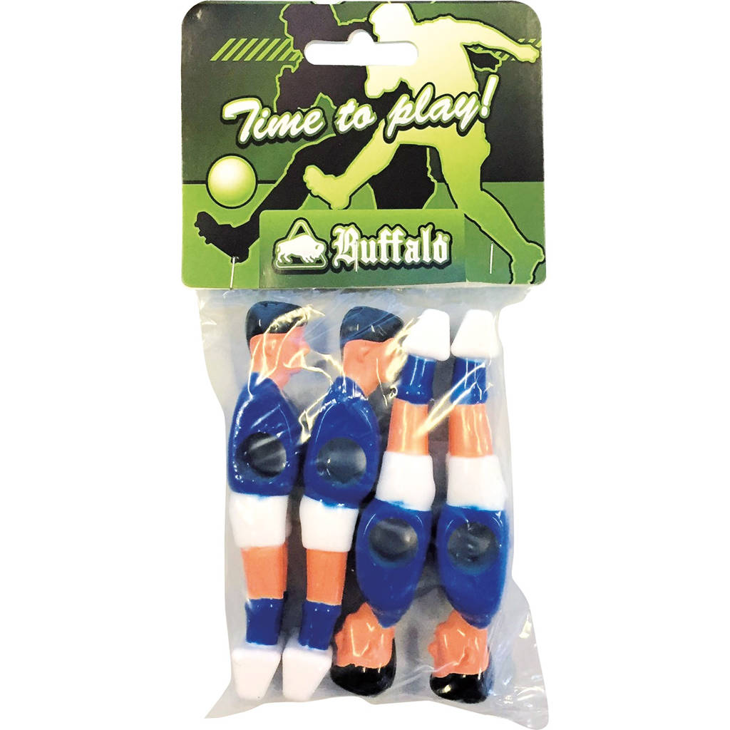 Tafelvoetbalpoppen 13 mm 4 stuks (blauw/wit)
