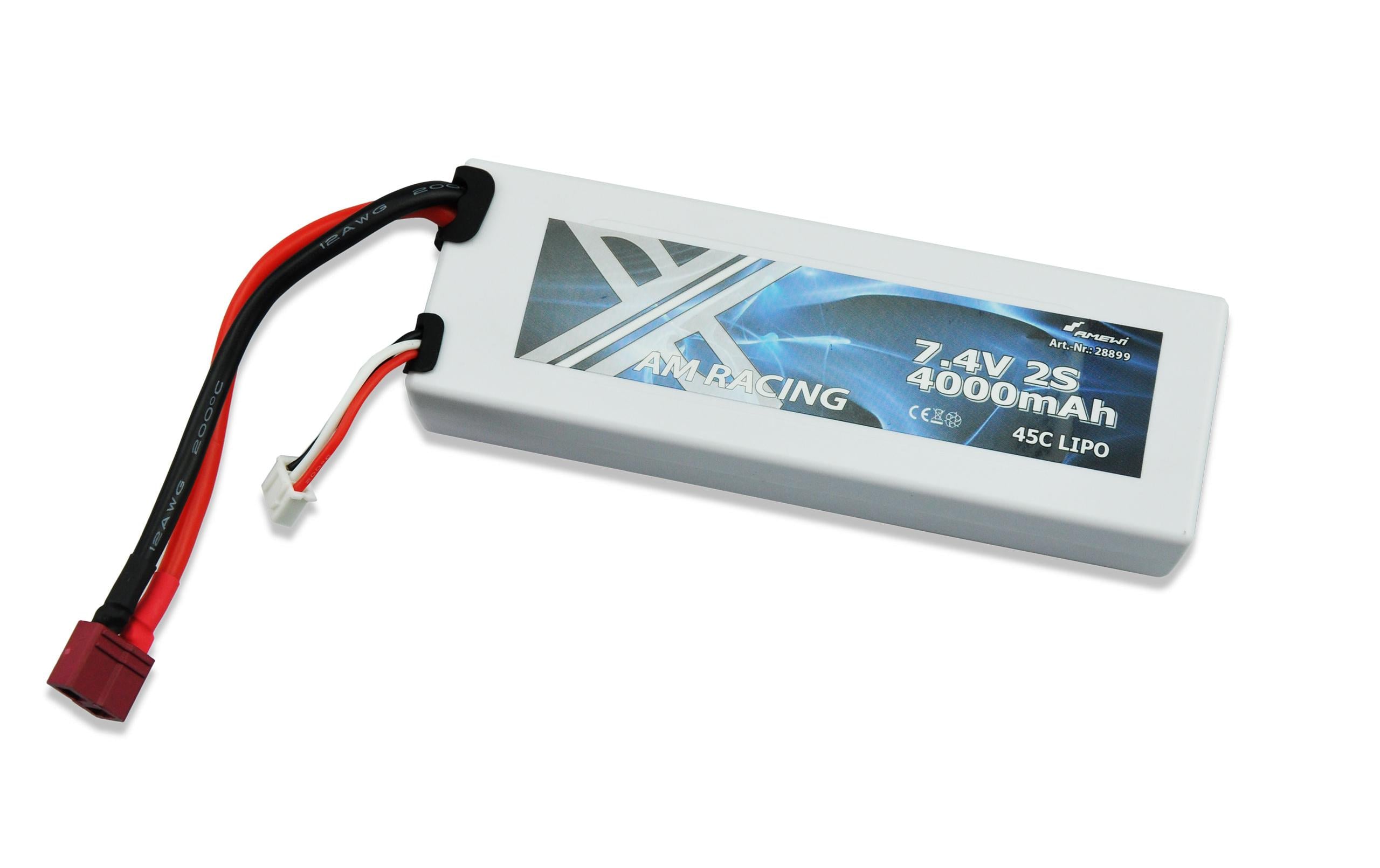 RC-Akku LiPo 4000 mAh 7.4 V 45C DeansHardcase 2S LiPo Akku mit Deans Stecker