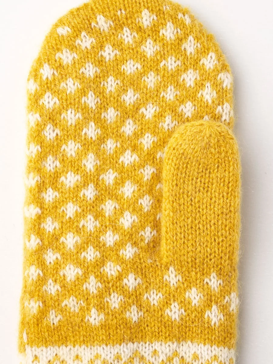Hestra Isvik Mitt Mustard/Offwhite