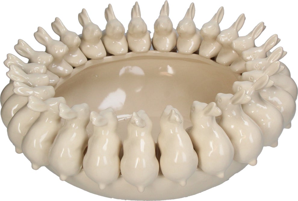 Decoratieschaal Bunny crème D 37,5 H 15 cm
