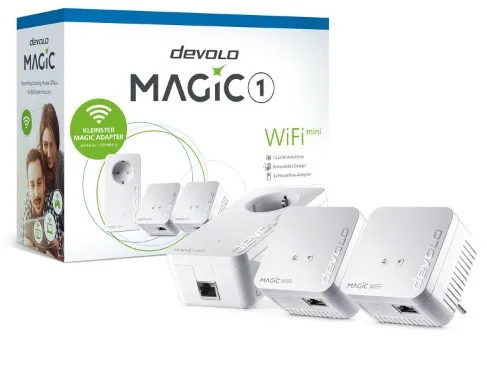 devolo Magic 1 WiFi mini - Multiroom Kit - bro - - HomeGrid - Wi-Fi - 2,4 GHz - kan sluttes til vægstik (pakke med 2)